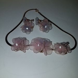 Vintage flower necklaces and earrings